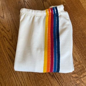 Aviator Nation 5-Stripe Sweatpant XL Vintage White